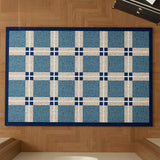 Heavy Duty Wire Loop Doormat Minimalist Plaid Entrance Rug Anti-Slip Dust Trapping Floor Mat for Home, Entryway, and Hallway