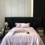 Lyocell Bamboo Fiber Luxury Embroidery Summer Quilt Soft Silky Thin Comforter Blanket With Bed Sheet Pillowcases Bedding Set