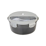 Student Bento Box with Cutlery Portable Round Lunch Box Microwaveable Snack Box Large Capacity Food Storage Container