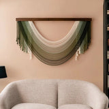 Ikeehome  Wooden Arc-shaped Decorative Tapestries, Home Living Room Wall Hangings, Hand-woven Decorative Tapestries 100x70cm/100x60cm