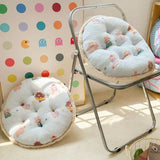 Ikeehome  winter new round milk fleece cartoon seat cushion cute office chair cushion balcony futon bay window cushion