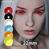 22mm Sclera Lens 2 Pieces Halloween Contact Lenses Cosplay Lens White Lenses Red Mesh Full Eye Crazy Lenses Accessories
