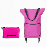 New Portable Shopping Trolley Bag Foldable with Wheel Supermarket Tug Bag Reusable Large Capacity Fruit Vegetables Organizer Bag