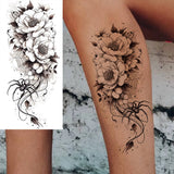 1 Sheet Realistic Flying Birds Flowers Temporary Tattoos For Women Girls Waterproof Long Lasting Fake Tattoo Sticker 3D Body Art