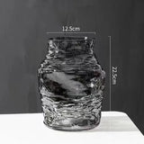 Glass Vase Irregular Lines of Folds Floral Arrangement Accessories Hydroponics Terrarium Home Decoration