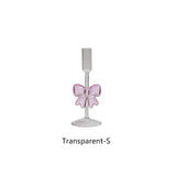 1Pc Original Design Bow Tall Glass Candle Holder, Exquisite and High-Looking Bow Candle Holder, Aromatherapy Candle Holder, Suitable for Wedding Banquet Party Candle Holder, Home Decoration Ornaments Candle Candle Candle Hold
