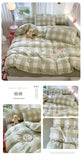 Knitted Class A Bedding Set Floral Style Bed Linen Set Soft Double Yarn Four-Piece Set Quilt Cover Set Bed Sheets Gift for Home