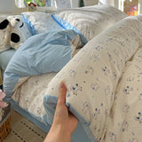 Ikeehome  new class A super soft washable four-piece cartoon quilt cover dormitory bed sheet three-piece bedding