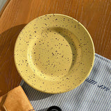 Nordic Ceramic Splashed Ink Plate Household Colored Breakfast Bread Disc High-end Restaurant Dessert Plates Niche Dot Tableware