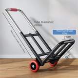 Metal Foldable Trolley Telescoping Handle Lightweight Hand-Pulled Cart Ergonomic Multi Purpose Luggage Cart Outdoor Travel