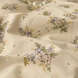 3/4Pcs Vintage French Fresh Floral Lace Ruffles 100% Cotton Bedding Set Duvet Cover Bed Skirt/Bed Sheet/Fitted Sheet Pillowcases