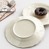 French Relief Plate Fashion White Round Ceramic Plates 2025 New Home Kitchen Serving Dish Afternoon Tea Dessert Cake Tableware
