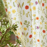 French Romantic Flower Printed Curtains with Delicate Lace for Bedroom, Cottage, Cafe, Small Window