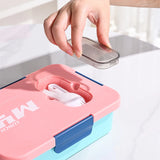 Microwavable Compartment Bento Box Food Grade Plastic Portable Leakproof Lunch Container with Spoon for Students Office Workers
