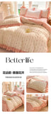 Fashion Flower Bedding Set Bed Sheet Cute Princess AB Double Sided Ruffle Flower Quilt Cover Pillowcase Bedclothes Home Textiles