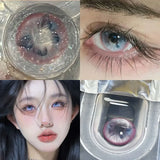 1Pair Colored Contact Lenses Cosplay Red Blue Purple Green Brown Grey Anime Lenses Halloween Beauty Cosmetic for Eye