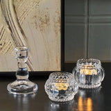 Decorative Crystal Candle Holders for Table Wedding Table Centerpiece Candle Stand Clear Glass Candlestick Holder Home Decor