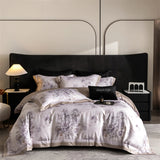 Premium 1000TC Egyptian Cotton Flowers Prints Oil Painting Style Bedding Set Duvet Cover Flat/Fitted Bed Sheet Pillowcases 4Pcs
