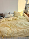 Moonlight Bus Cheese Yellow ids INS Sle Full Cotton Waed Bedding Cover 8 Bedding Four-Piece Set Mixed Cotton Bedding