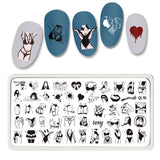 1PCS Halloween Nail Stamping Plates Rectangle Template Stencils Nail Art Stamp Image Plate Manicure Nail Print Tools