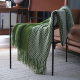 New Knitted Throw Blanket Household Grid Diamond Shaped Sofa Decorative Bed Blanket Bed Tail Towel Luxury Bedspread Travel Shawl
