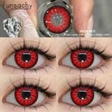 1 Pair Cosplay Demon Contact Lenses for Eyes Anime Lenses for Halloween Colorcon y2k Eye Contacts Cosmetic Red Softlens