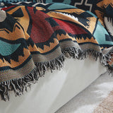1pc Sofa Towel Ethnic Style Sofa Throw Blanket, With Tassels Couch Covers Four Seasons Universal Living Room Furniture Protector