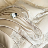 Luxury Hollow Embroidery Wide Edge Bedding Set 1000TC Lyocell Cotton Soft Silky Duvet Cover Flat/Fitted Bed Sheet Pillowcases