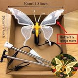 LED Dynamic Simulated Butterfly Decorative , Wings Can Vibrate, Night Wedding Party Hotel Garden Room Lawn Butterfly Decoration