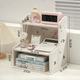 INS Stationery Desk Organizer Stackable Desktop Storage Box Clear Plastic Office Supplies Jewelry Storage Case for Books Sundry