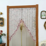 Embroidery Sheer Valance Door Decor Lace Short Curtain with Tassel Beads Embroidery Sheer Valance for Living Room New