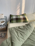 Simple Pure Color Cotton Bedding Set 00% Cotton Duvet Cover Bed eet Dormi Bed Canopy Sle Tee-piece Bedding Set