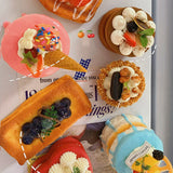 Large Croissant Refrigerator Magnet Sticker Dessert Cake Bread Creative Magnetic Decoration Ins Style Photo Message Board Sticke