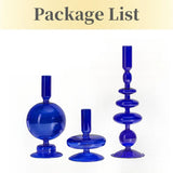 Modern Bubble Shaped Glass Candlestick Holder Set Taper Candle Stand Elegant Desktop Decoration for Party Living Room Banquet