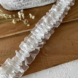 White Lace Lace Ribbons Accessories Lace Trim Handmade DIY Extended Clothes Pleated Sewing Decorative Fabric Skirt Hem Fabric