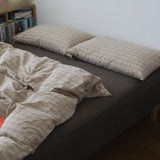 Artistic mat Waed Cotton Bedding Set Pure Cotton Color Woven Quilt Cover Bed eet Pillowcase Bedding Accories