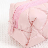 1 PC Candy Color Quilted Cute Pencil Case Waterproof Portable Stationery Storage Bag Student School Supplies Back to School Gift