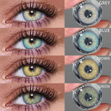 Small Pupil Brown Grey Colored Contact Lenses 1Pair Beauty Cosmetic Yearly Use Color Contacts Eyes Fashion Makeup Lens