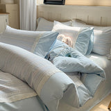 Pure Cotton Bedding Set Floral Embroidery  Sle Tee Pieces Quilt Cover eet Pillowcase for Students Quali Assurance