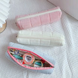Gift Lattice Pencil Bag Large Capacity Simple Pencil Cases School Supplies with Zipper Stationery Box