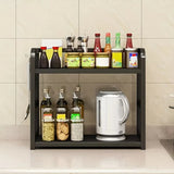 2-Tier Metal Countertop Shelf Space Saving Kitchen Seasoning Condiments Organizer Rack Rustproof Coffee Mugs Cup Storage Rack