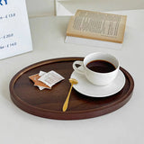 Decorative Serving Tray for Coffee Table and Home Decor Fruit Platter Round Wood Tray Serving Ware Food Dish Serving Platters