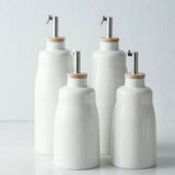 Ceramic Oil Bottle Pot Soy Sauce Vinegar Leakproof Bottle Condiment Jar Creative Metal spout spice bottle‌ condiment dispenser