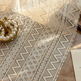 Curtain Beige Lace Sheer Window Curtains Retro French Style Living Room Bedroom Decoration Wave Pattern Romantic Treatment
