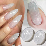 10ml Imperial Green Cat Magnetic Gel Nail Polish Spring Summer Sparkling Glass Bead Soak Off Christmas Decoration