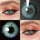 Blue Color Contact Lenses Half Year Disposable Natural Small Pupil for Daily Cosmetics Eyes Makeup