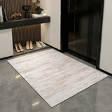 Rustic Wabi-sabi PU Leather Floor Mat Abstract Cement Pattern Waterproof Kitchen Rug Durable Non-Slip Entrance Carpet Indoor