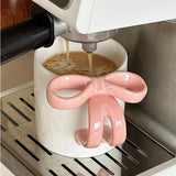 Cute Three-dimensional Bow Underglaze Color Ceramic Mug Plate Gift Girlish Heart Tableware