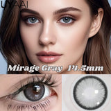 1 Pair Colored Contact Lenses Natural Brown 14.5mm Big Eyes Contacts Cosmetics Green Eye Color Lens Gray Lens Women Makeup