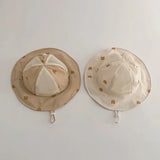 Summer Baby Hat Children Sunscreen Outdoor Caps for Boys Girls Cute Bear Print Panama Hat Unisex Beach Fishing Hat for 2-6 Years